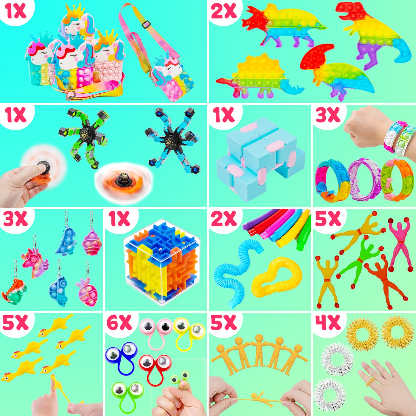 95 PCS Fidget Toys Set, Autism Sensory Toys, Party Favors Figette Toys for Pinata Stuffers, Goodie Bag Stuffers, Treasure Box, Carnival Prizes, Special Education Classroom Autistic ADHD Toys